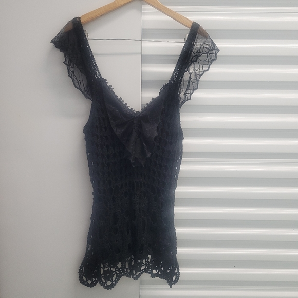 AZI Lace Tank Top, Size Medium, Black - Picture 3 of 10
